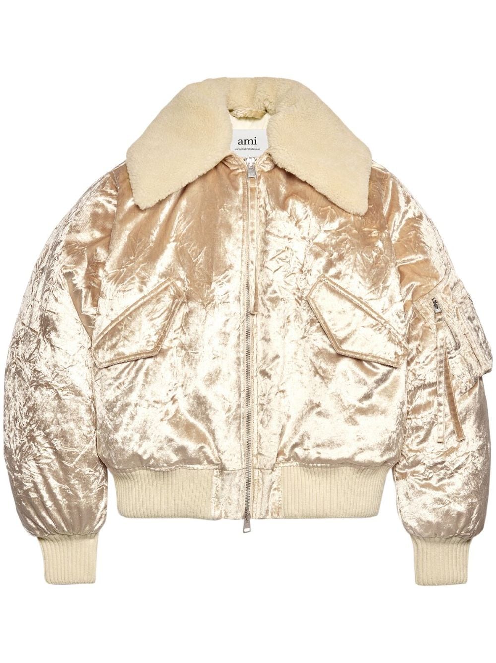 AMI Paris metallic velvet bomber jacket - Neutrals von AMI Paris