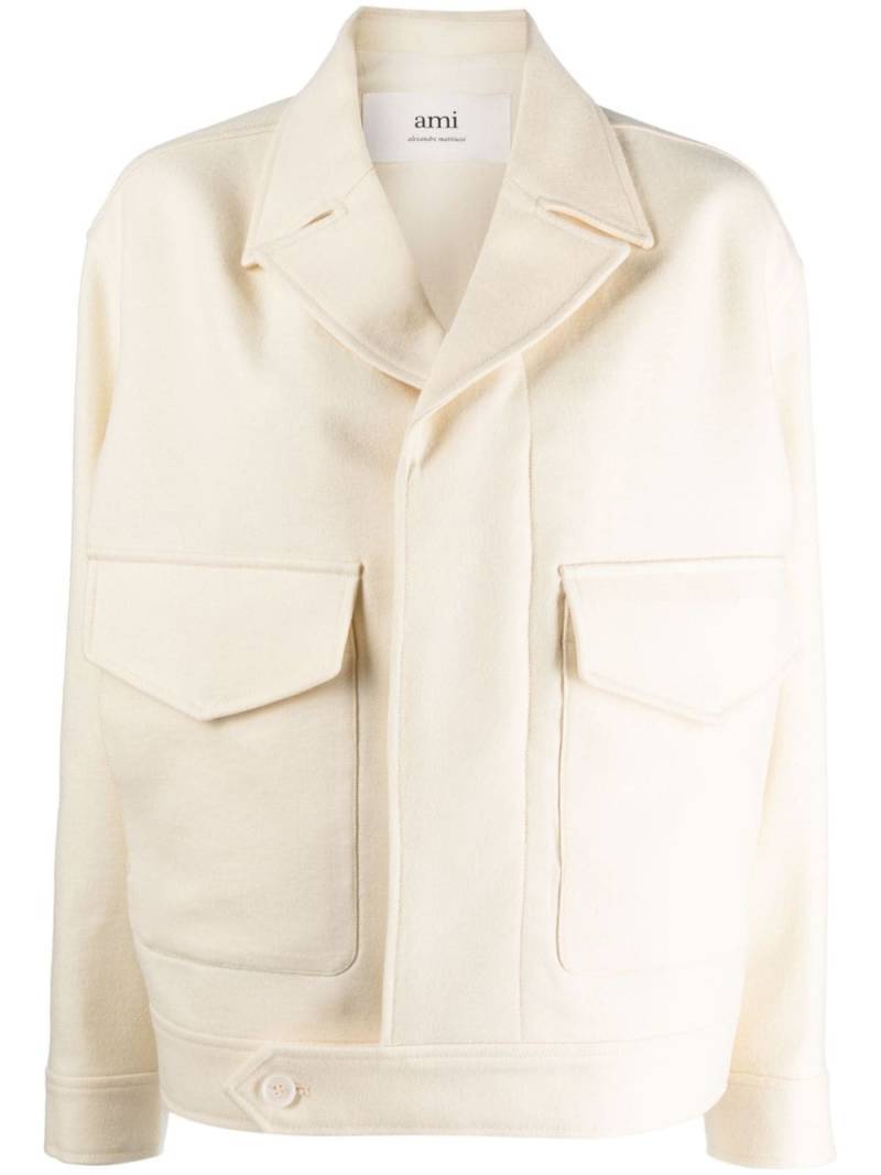 AMI Paris notched-lapel virgin-wool jacket - White von AMI Paris