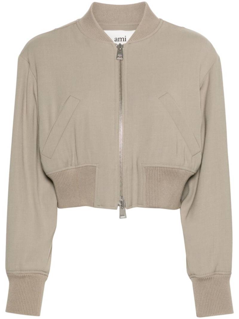 AMI Paris padded bomber jacket - Neutrals von AMI Paris