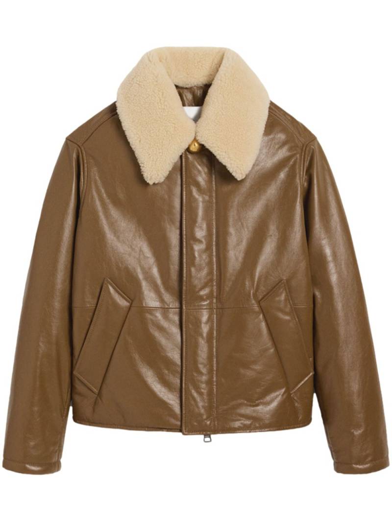 AMI Paris padded leather jacket - Brown von AMI Paris