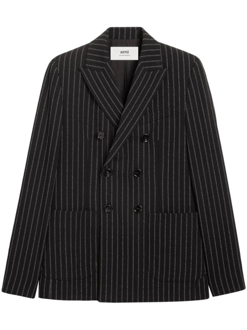 AMI Paris pinstripe double-breasted blazer - Black von AMI Paris