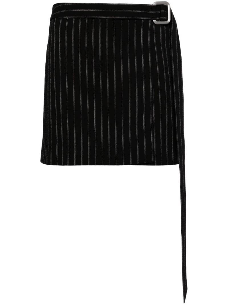 AMI Paris pinstripe-pattern belted skirt - Black von AMI Paris