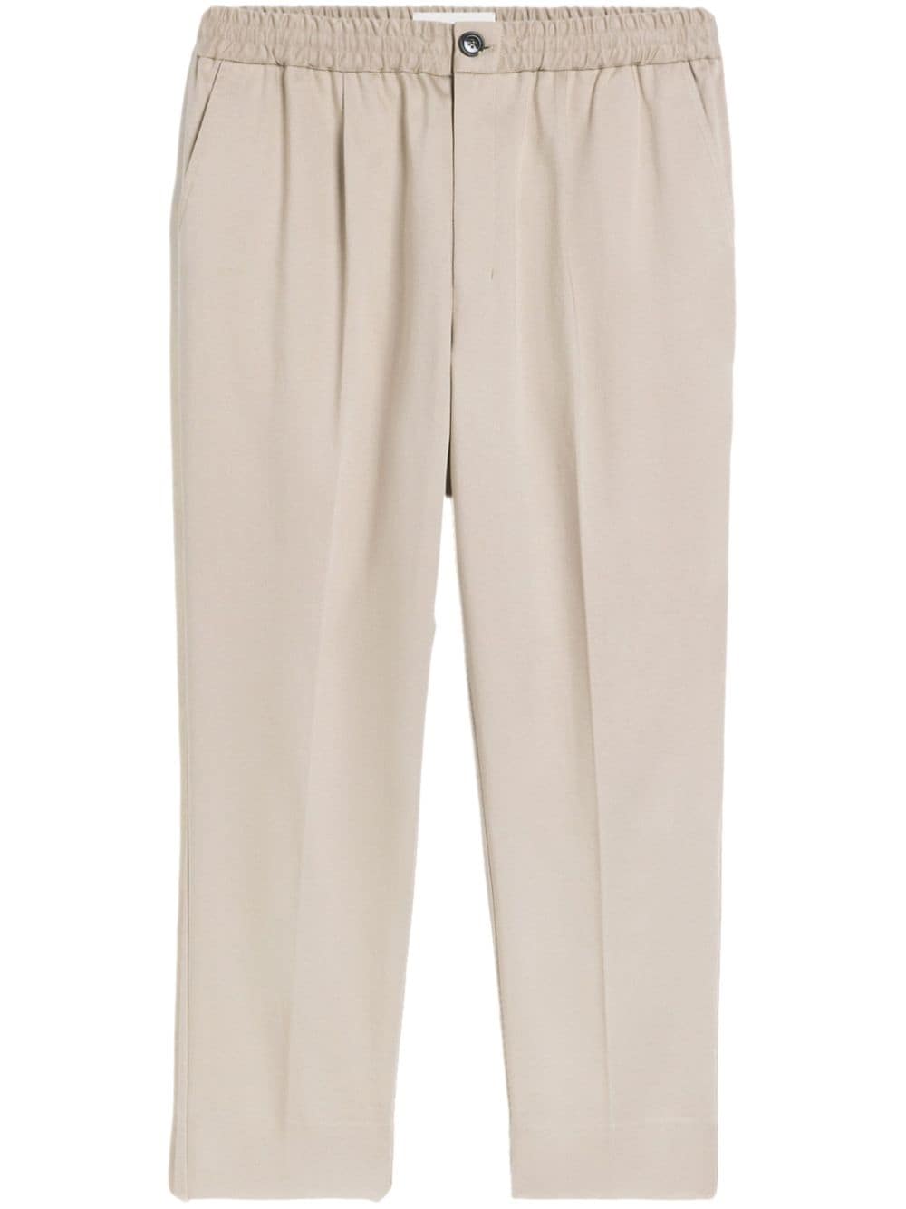 AMI Paris pleated cotton tapered trousers - Neutrals von AMI Paris