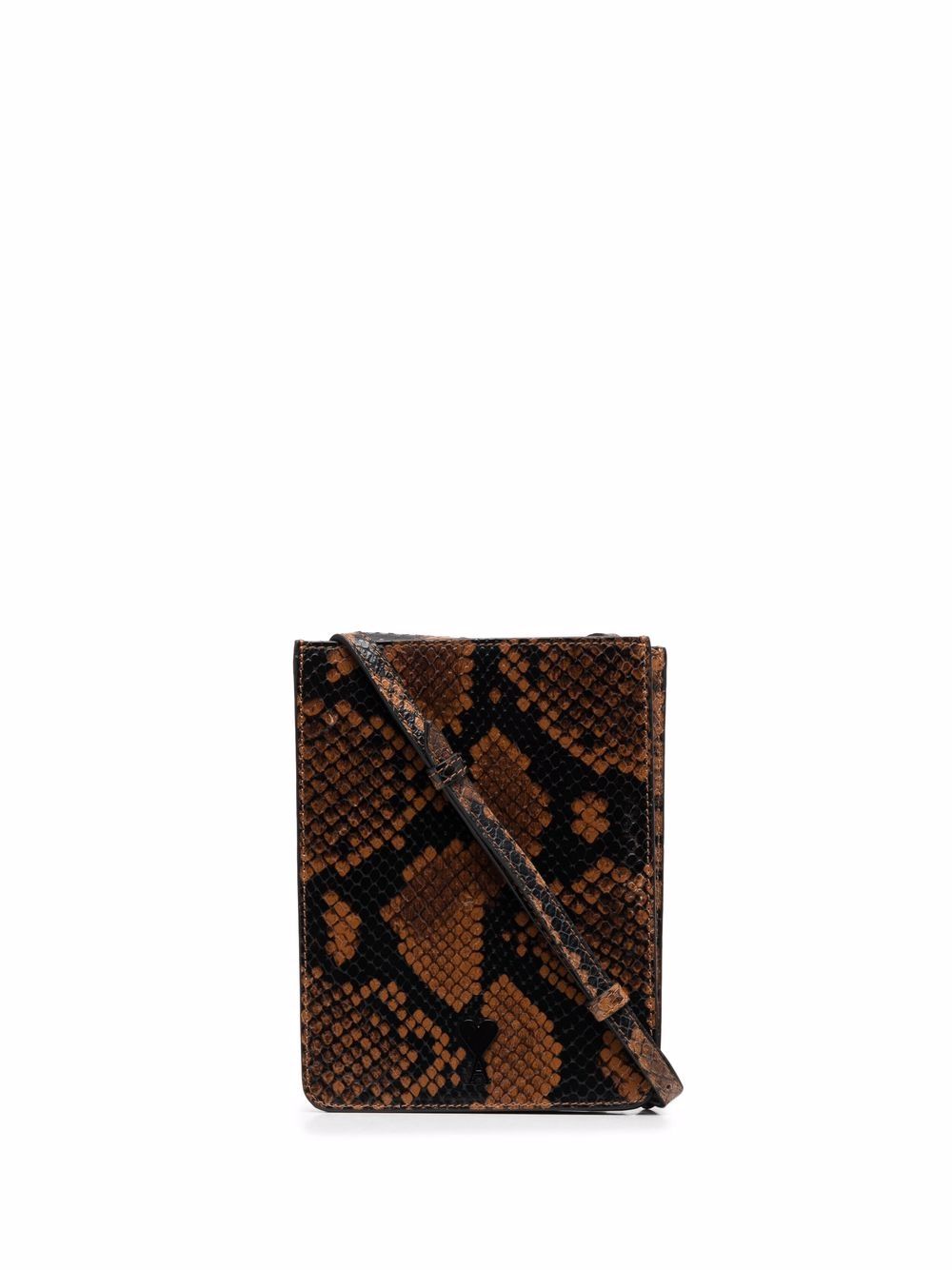 AMI Paris python print leather wallet - Brown von AMI Paris