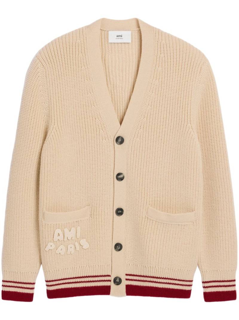 AMI Paris ribbed cardigan - Neutrals von AMI Paris