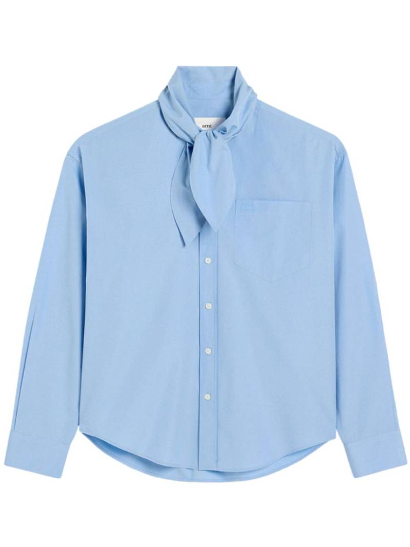 AMI Paris scarf-collar cotton shirt - Blue von AMI Paris