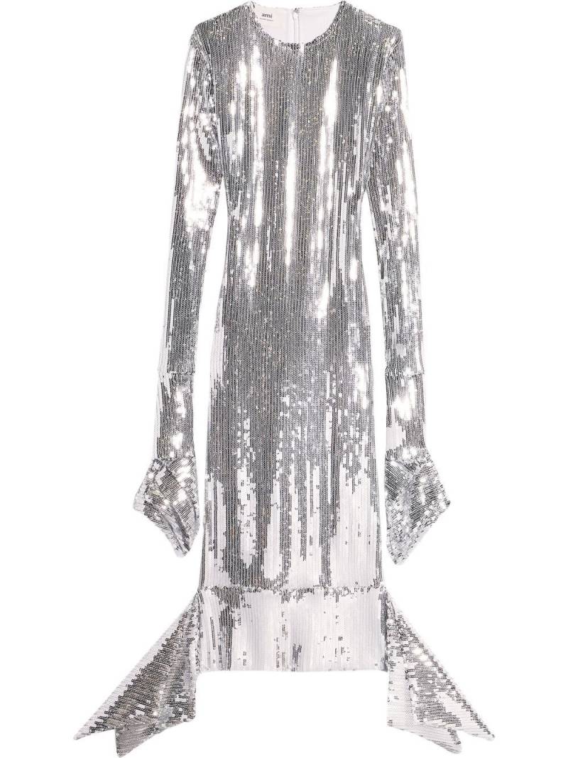 AMI Paris sequin-embellished midi dress - Silver von AMI Paris