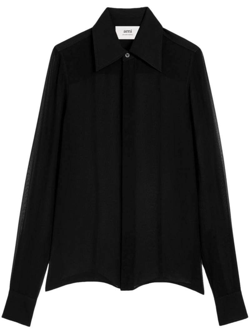 AMI Paris sheer silk shirt - Black von AMI Paris