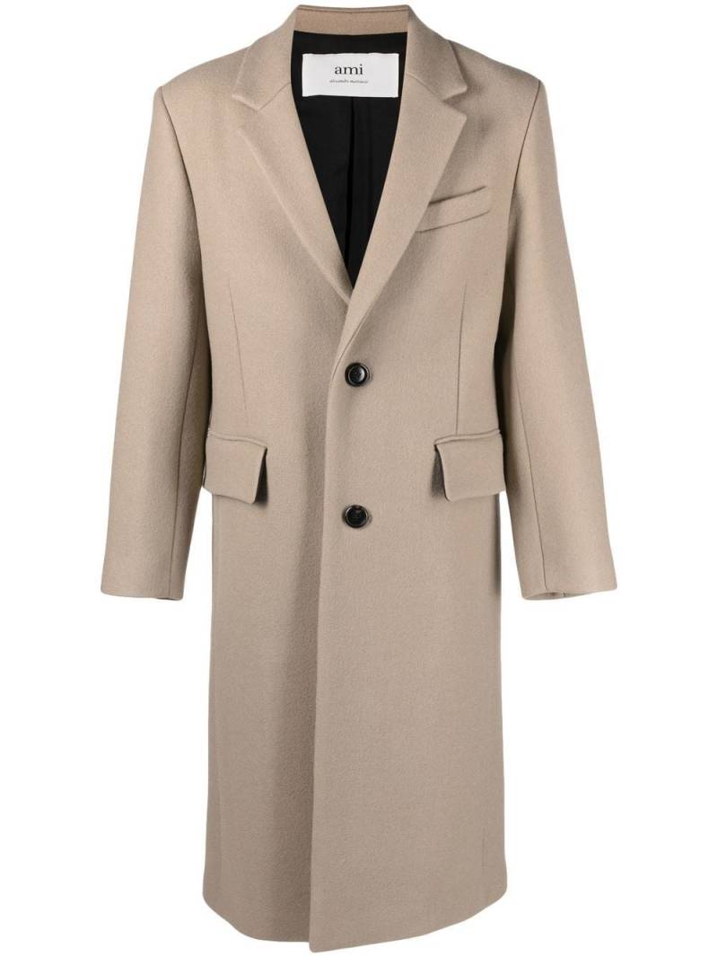 AMI Paris single-breasted button coat - Neutrals von AMI Paris