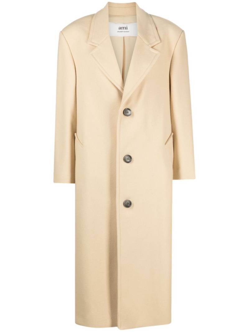 AMI Paris single-breasted gabardine coat - Neutrals von AMI Paris