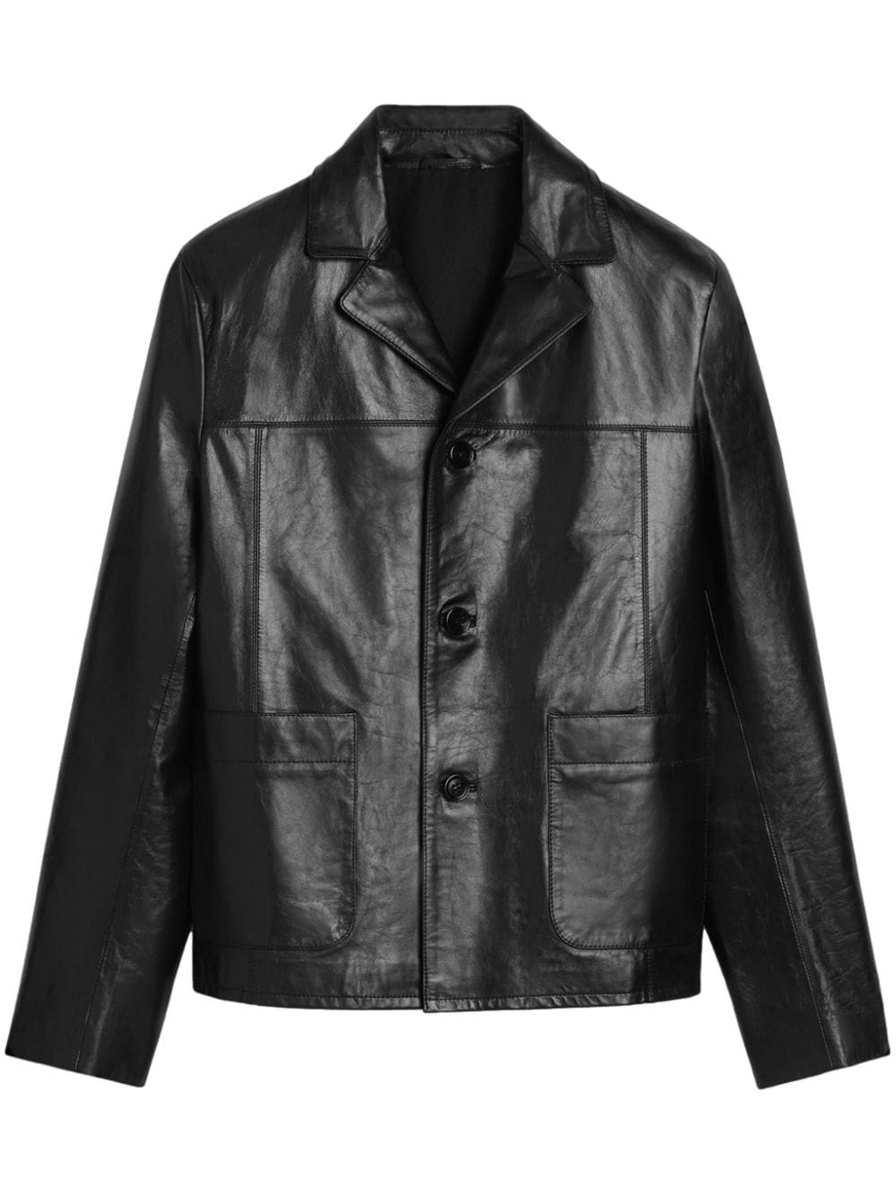 AMI Paris single-breasted leather jacket - Black von AMI Paris