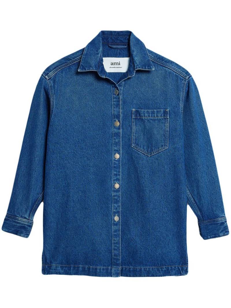 AMI Paris spread-collar denim overshirt - Blue von AMI Paris