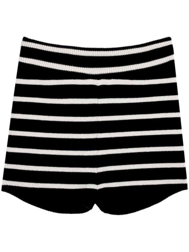 AMI Paris striped knitted mini shorts - Black von AMI Paris