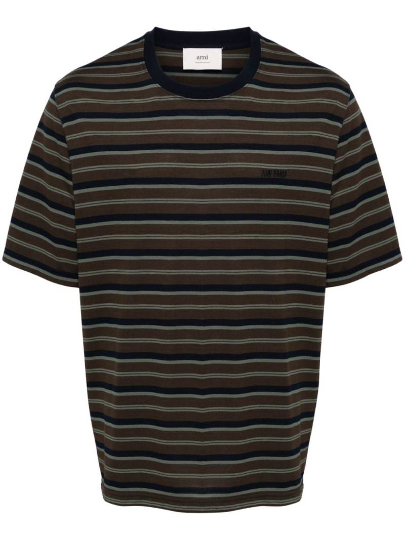 AMI Paris striped short-sleeved T-shirt - Green von AMI Paris