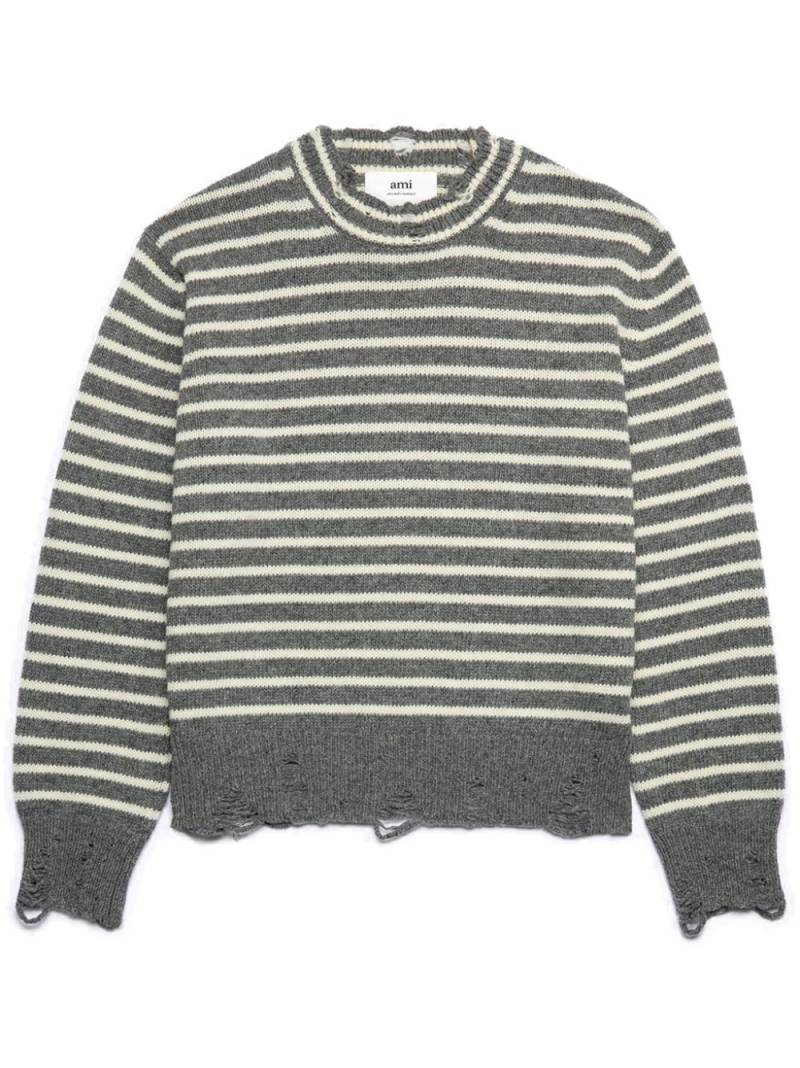 AMI Paris striped wool jumper - Grey von AMI Paris