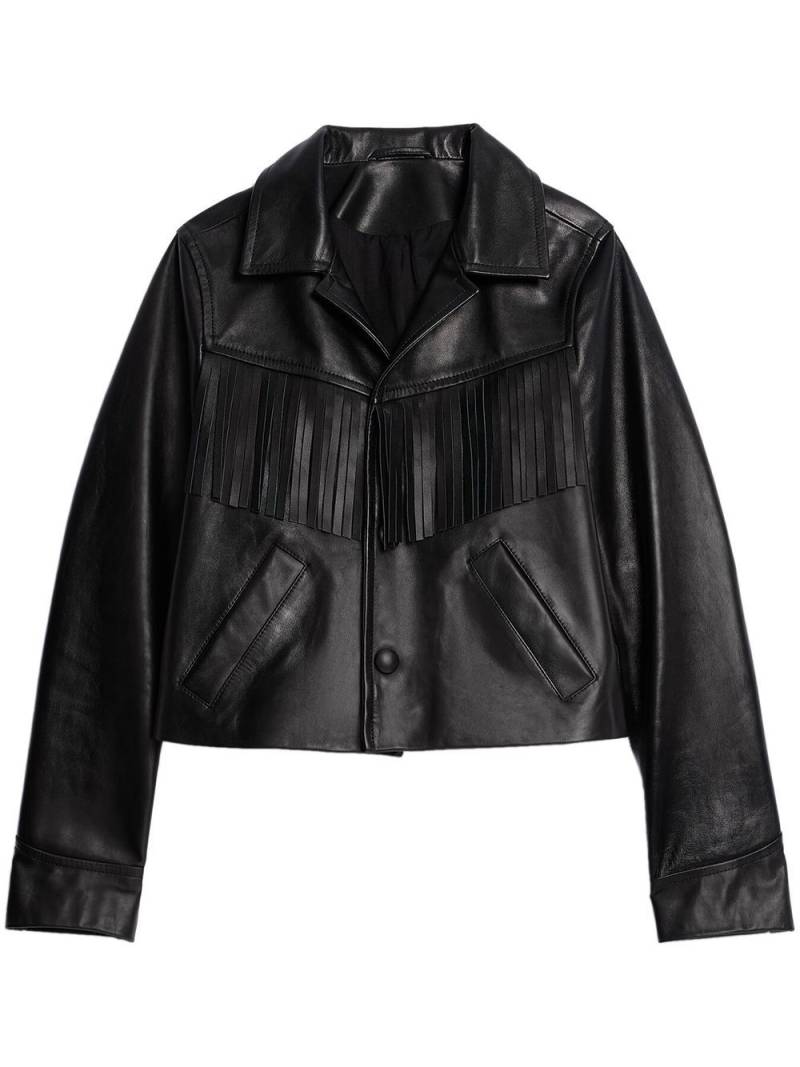 AMI Paris tasselled leather jacket - Black von AMI Paris