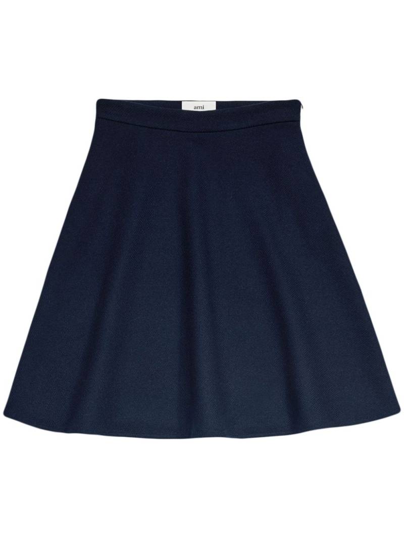 AMI Paris viring-wool blend A-line skirt - Blue von AMI Paris