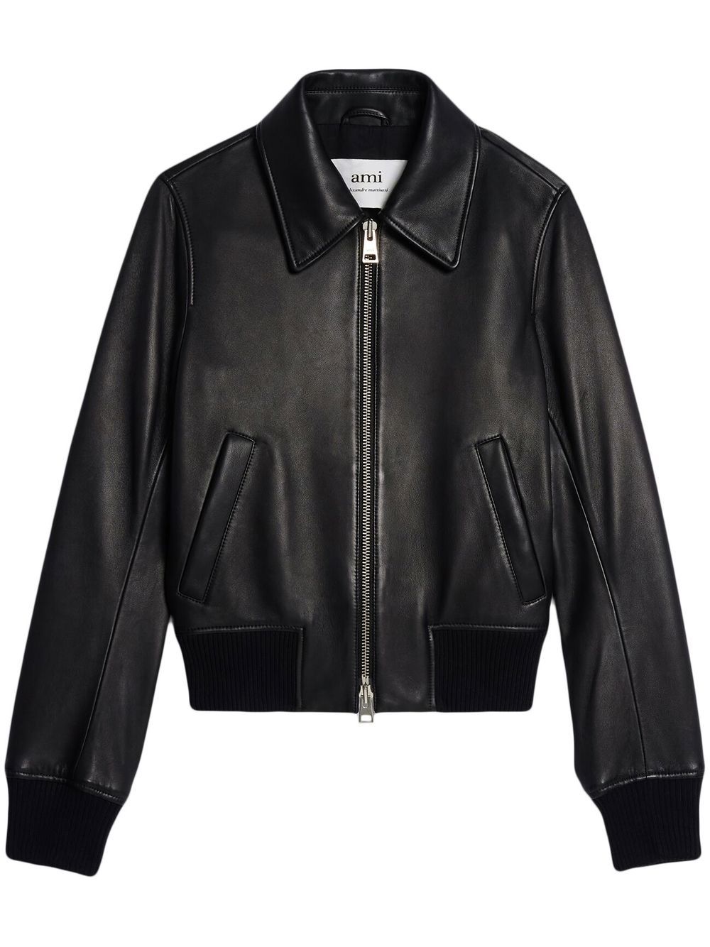 AMI Paris zip-up leather jacket - Black von AMI Paris
