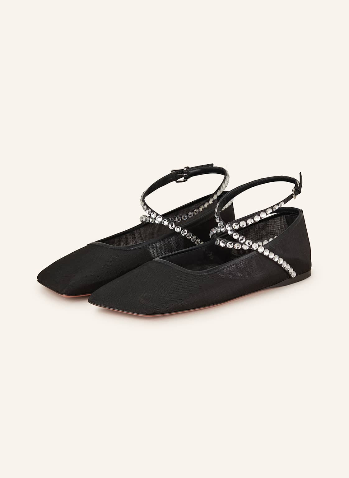 Amina Muaddi Ballerinas Ane Mit Schmucksteinen schwarz Amina Muaddi Ballerinas Ane Mit Schmucksteinen schwarz von AMINA MUADDI