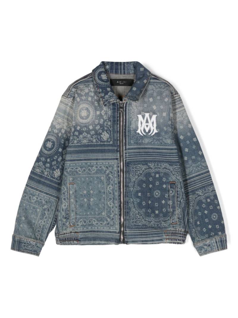 AMIRI KIDS Bandana zip jacket - Blue von AMIRI KIDS