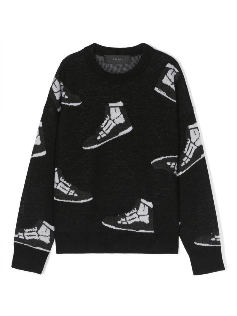 AMIRI KIDS Skeleton Foot print sweatshirt - Black von AMIRI KIDS