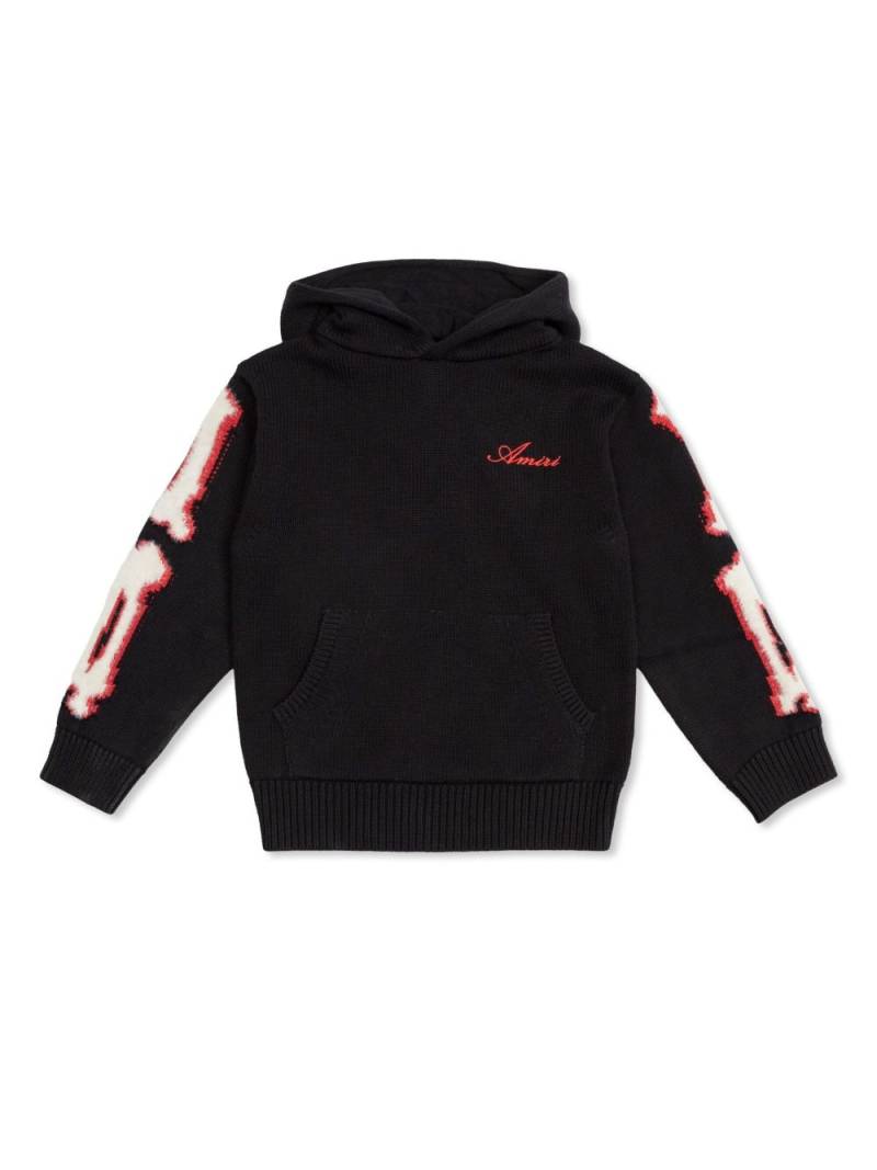 AMIRI KIDS embroidered logo knitted hoodie - Black von AMIRI KIDS