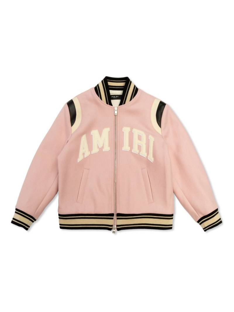 AMIRI KIDS logo-appliqué bomber jacket - Pink von AMIRI KIDS