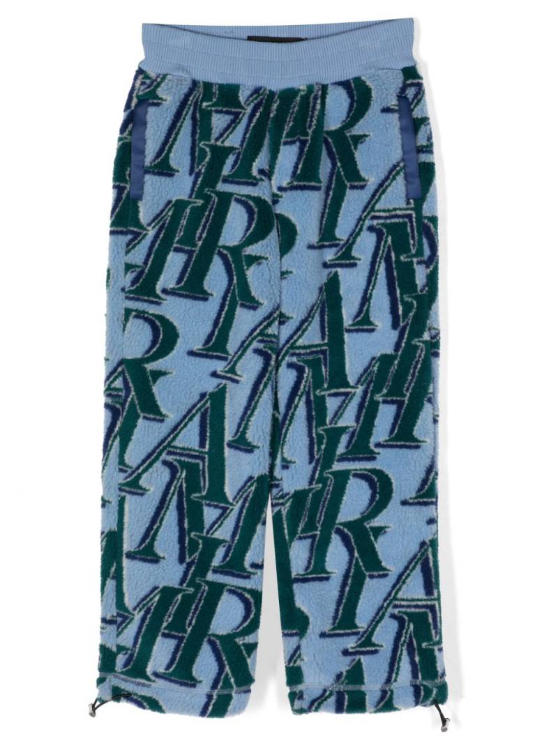 AMIRI KIDS logo-print fleece-texture track pants - Blue von AMIRI KIDS