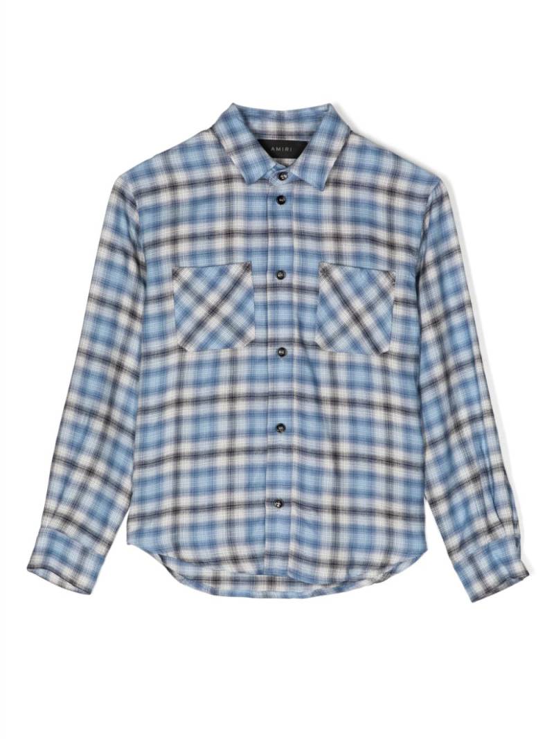 AMIRI KIDS plaid-check cotton shirt - Blue von AMIRI KIDS