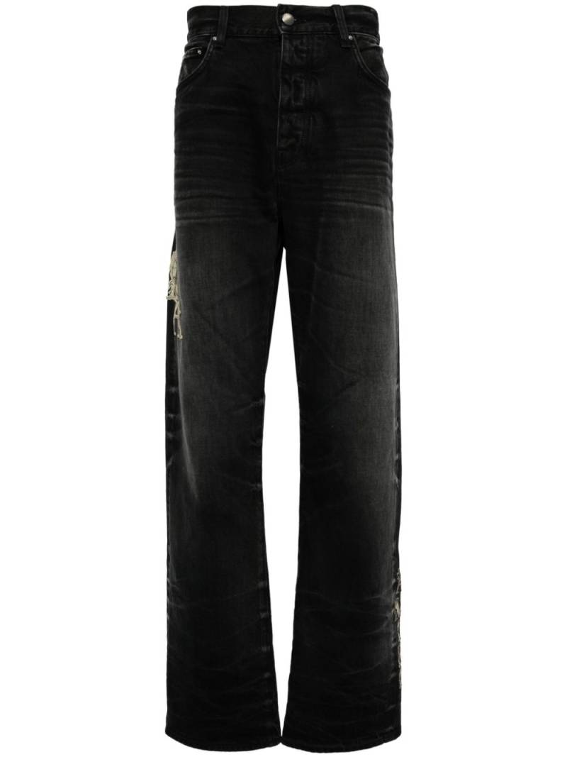 AMIRI Baroque logo straight jeans - Black von AMIRI