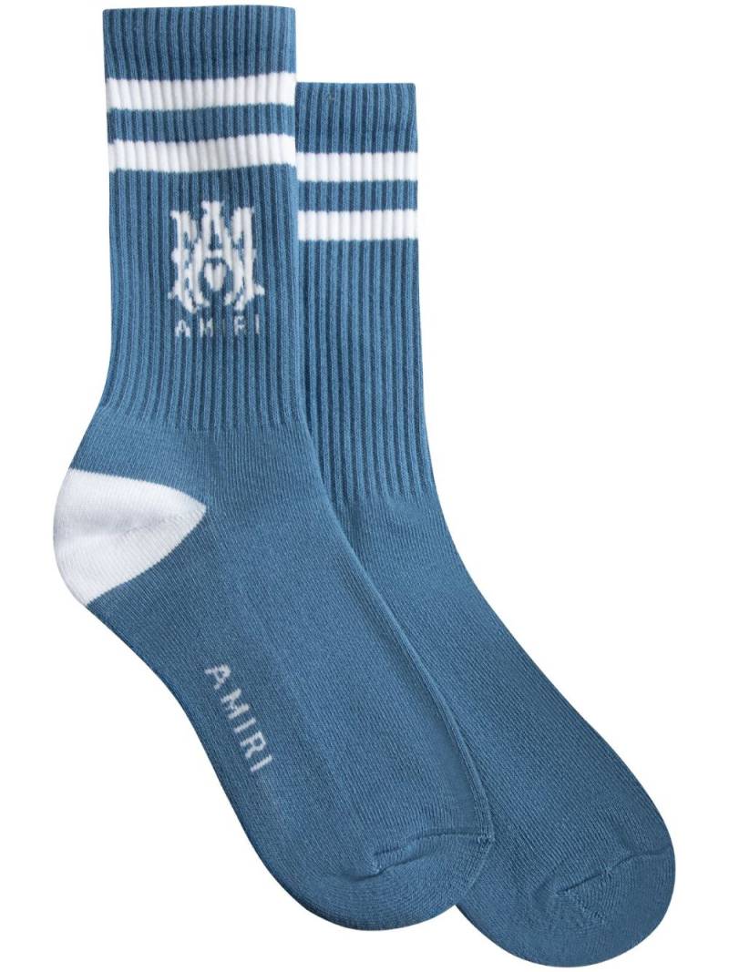 AMIRI MA Stripe logo-intarsia socks - Blue von AMIRI