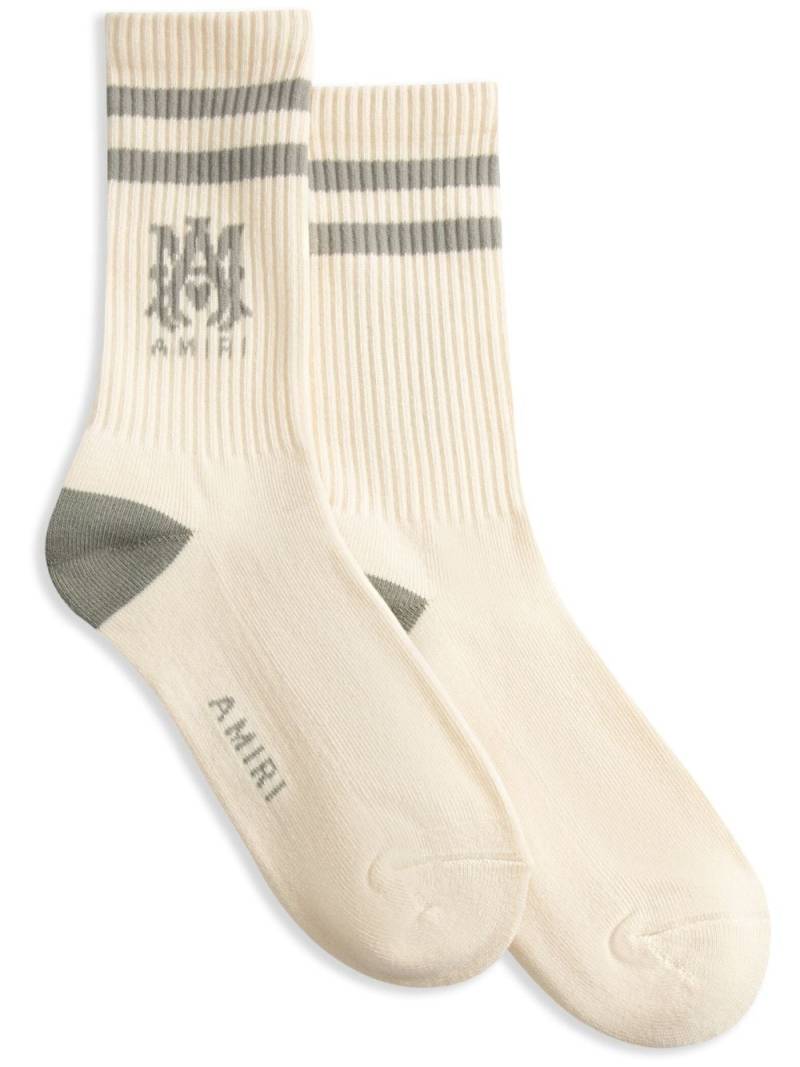 AMIRI MA Stripe logo-intarsia socks - Neutrals von AMIRI