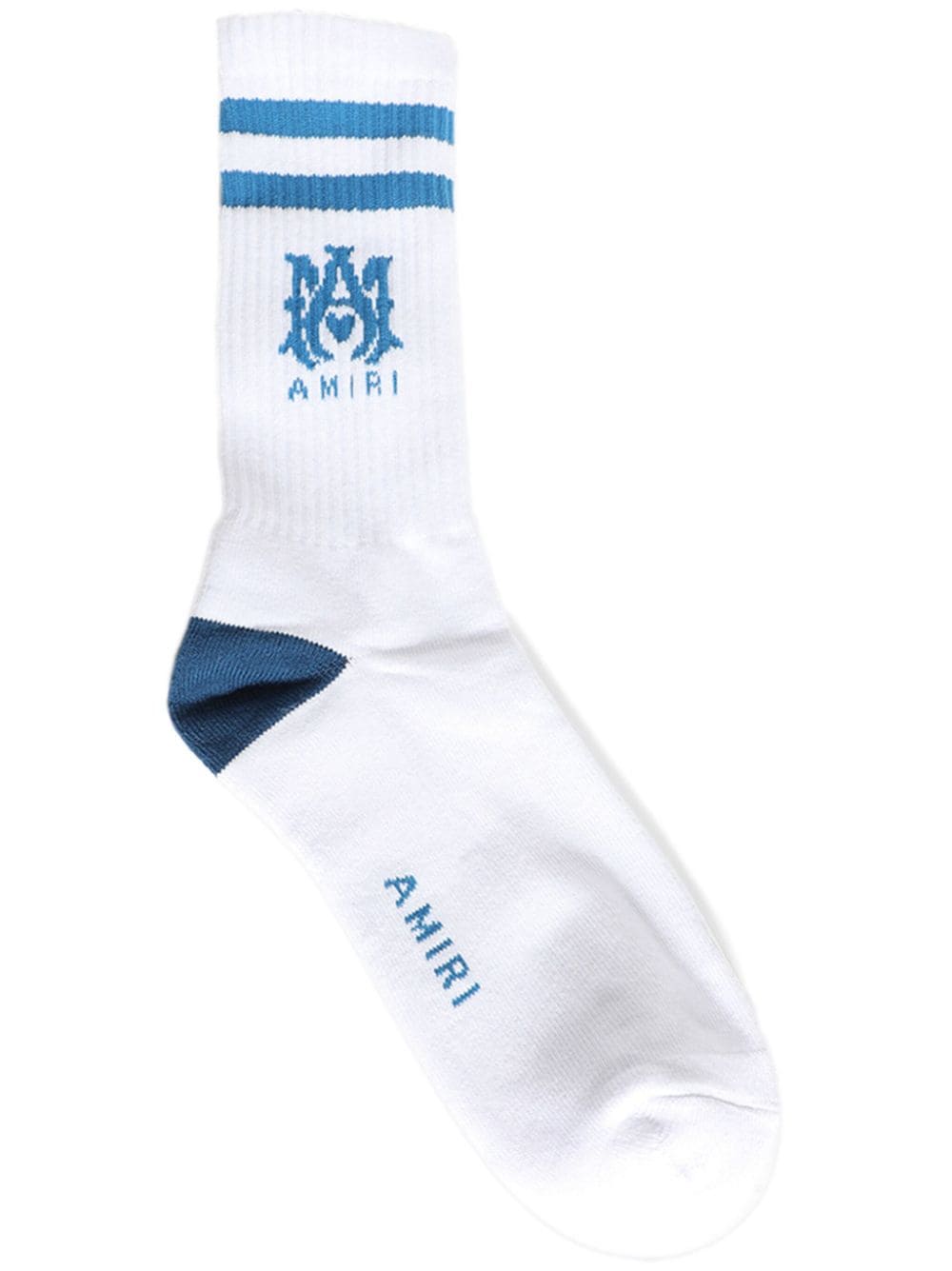 AMIRI MA Stripe logo-intarsia socks - White von AMIRI