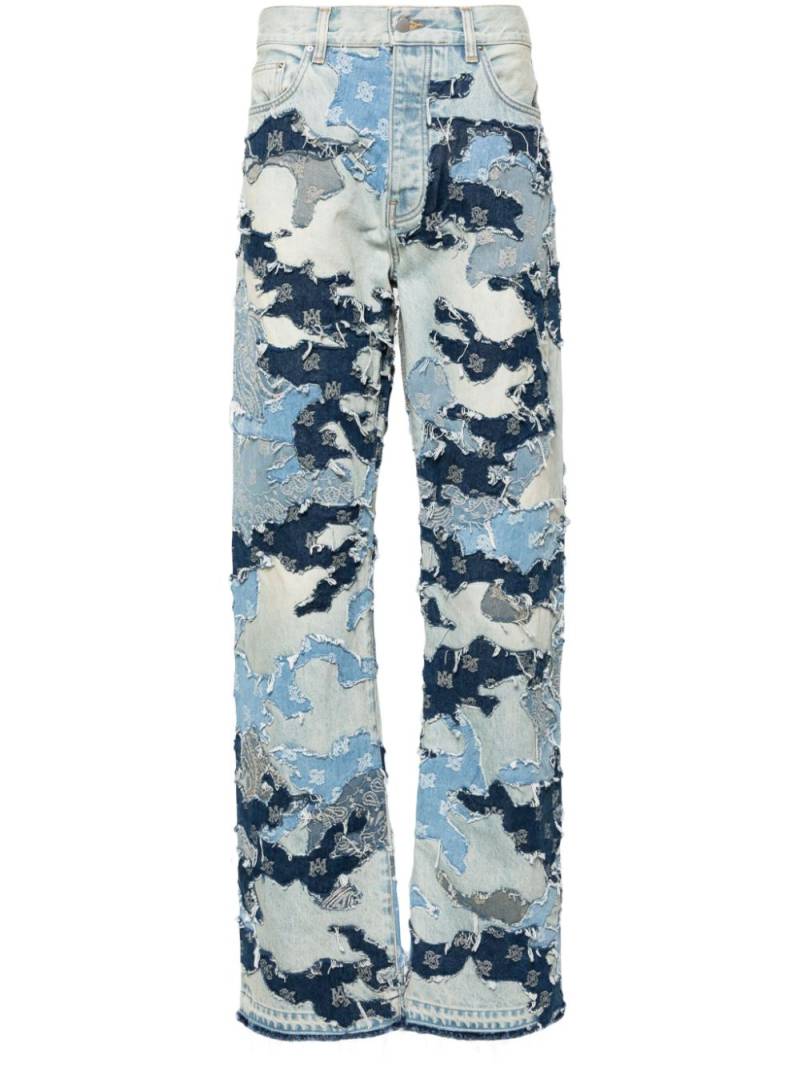 AMIRI Patchwork mid-rise straight-leg jeans - Blue von AMIRI