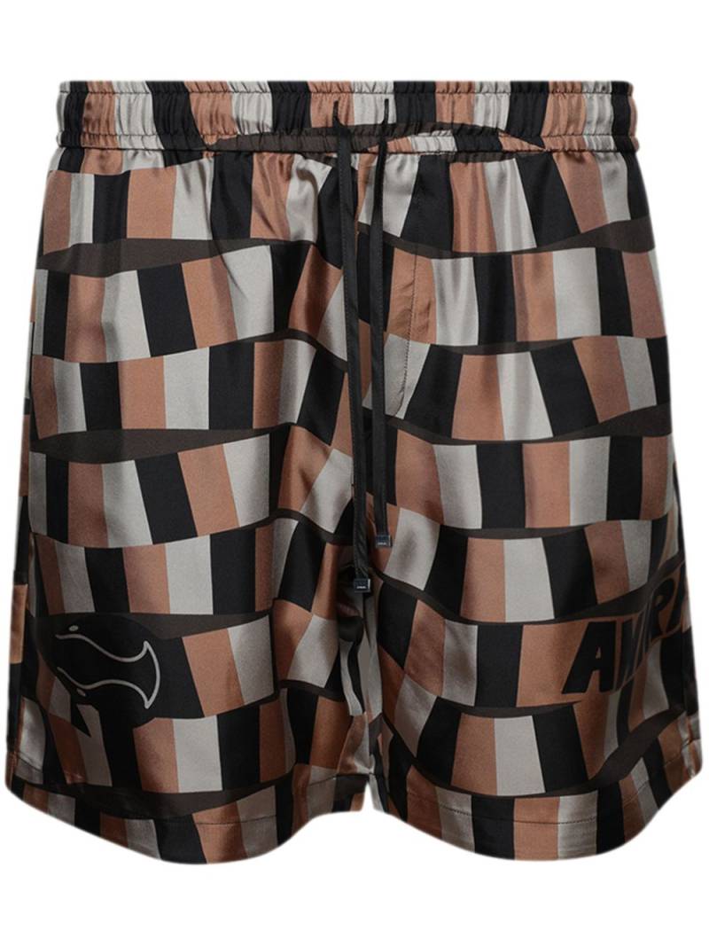 AMIRI Snake Checker silk shorts - Grey von AMIRI