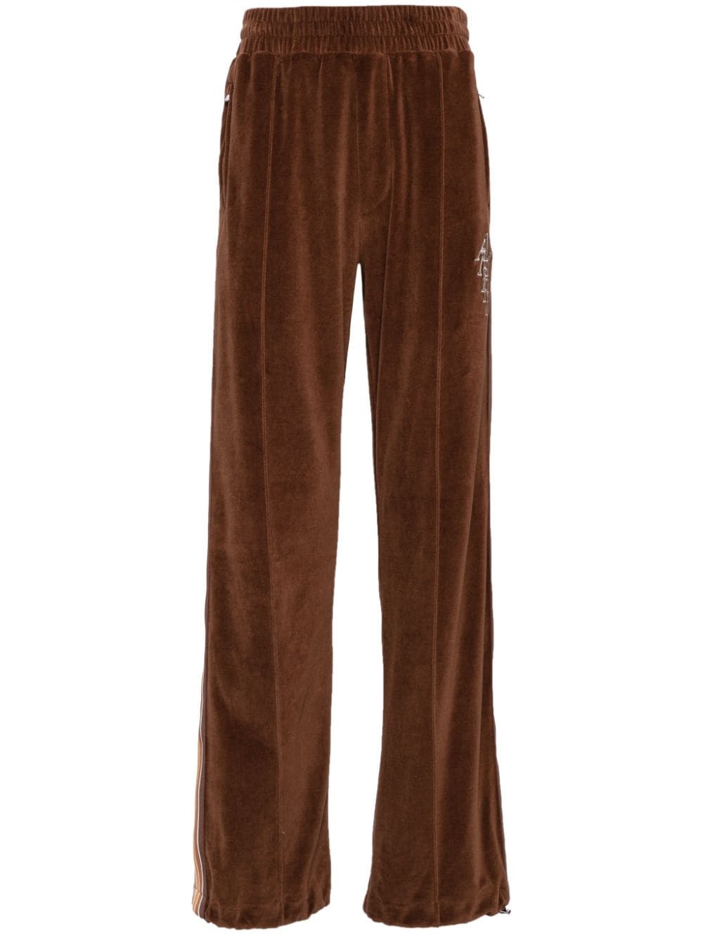 AMIRI Stack monogram velvet track pants - Brown von AMIRI