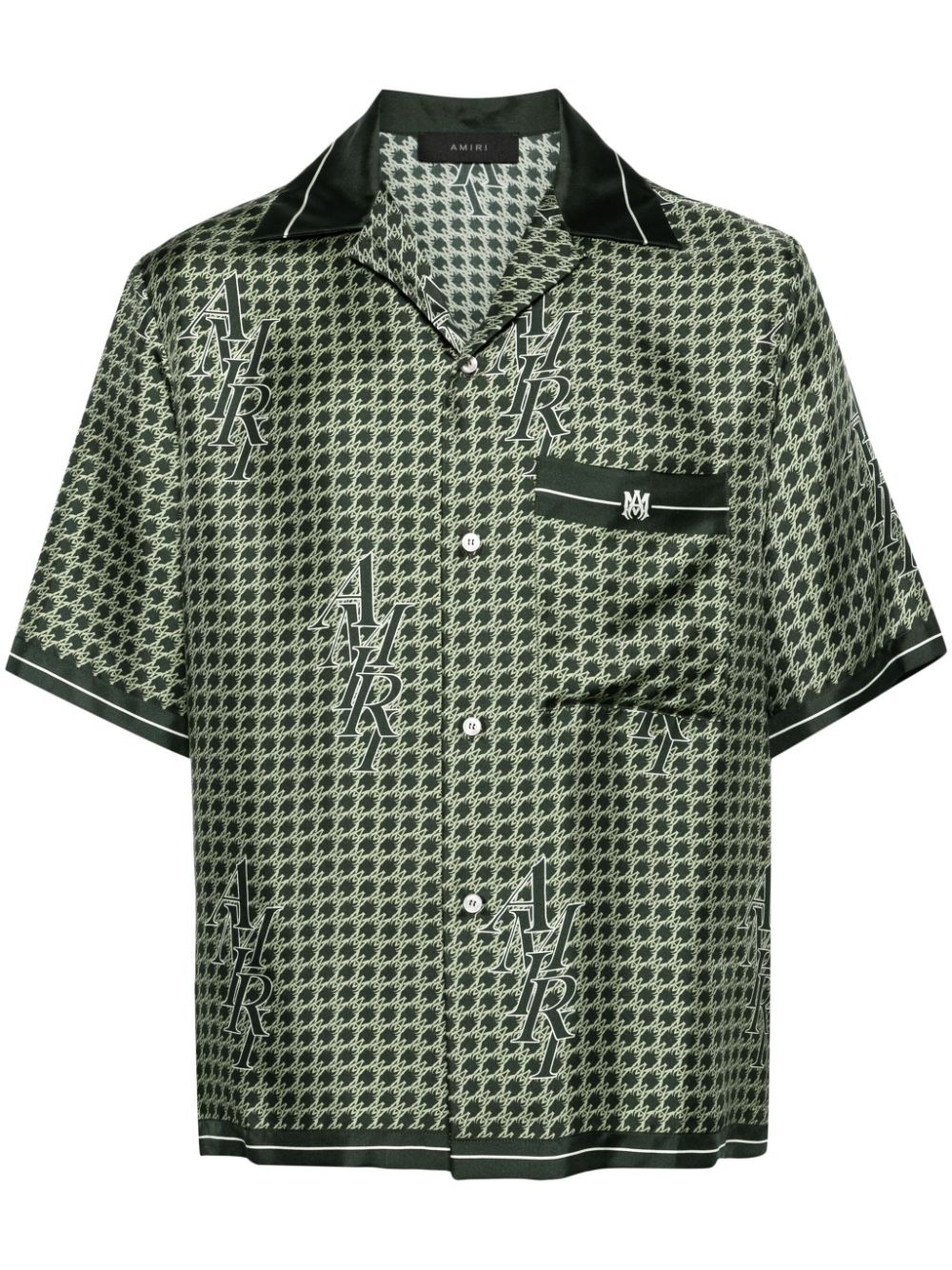 AMIRI Staggered Houndstooth silk shirt - Green von AMIRI