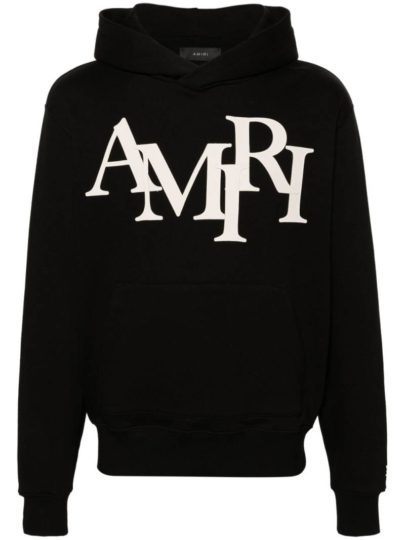 AMIRI Staggered logo-patches hoodie - Black von AMIRI