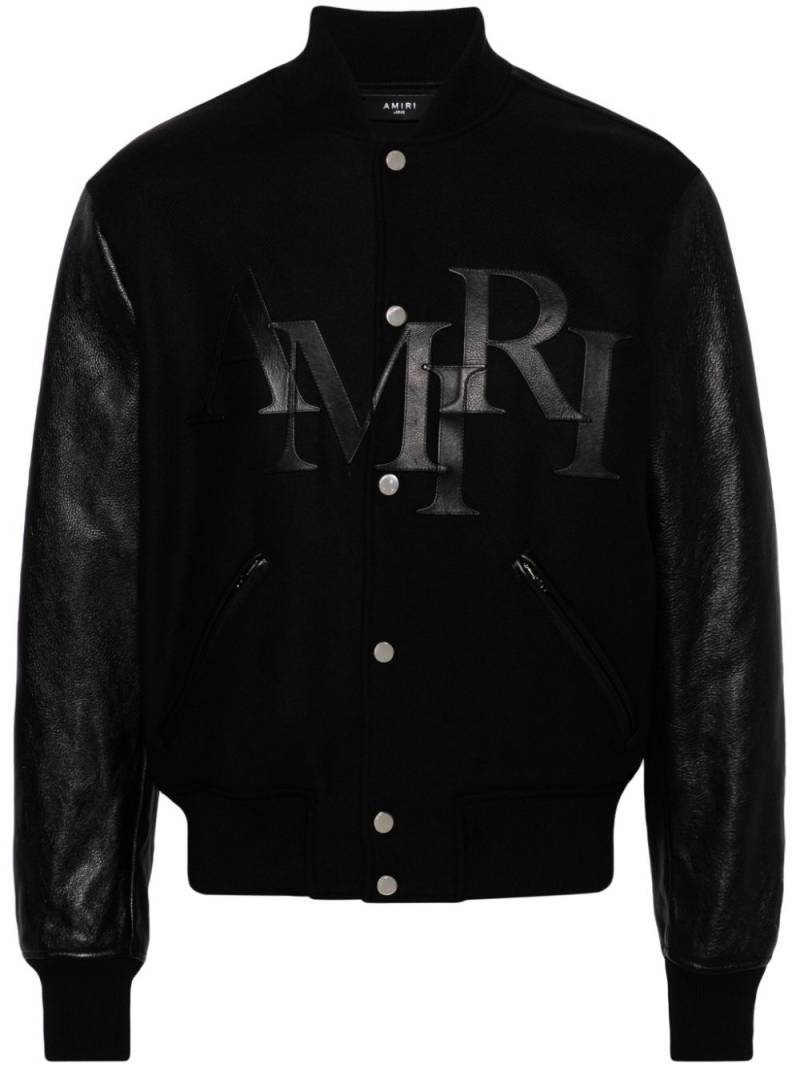 AMIRI Staggered logo varsity jacket - Black von AMIRI