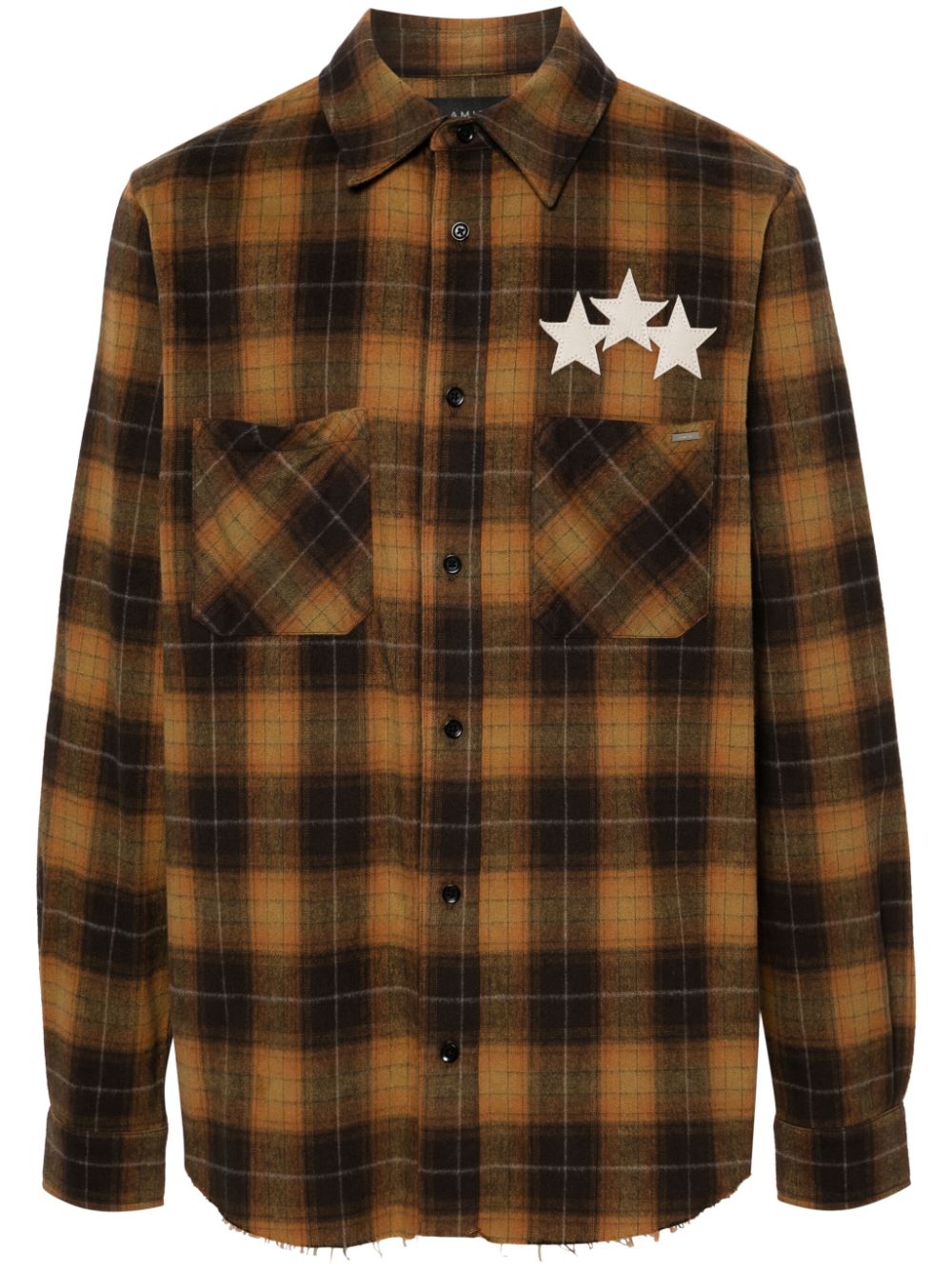 AMIRI Star plaid-check flannel shirt - Yellow von AMIRI