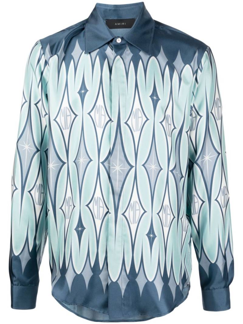 AMIRI argyle-print silk shirt - Blue von AMIRI