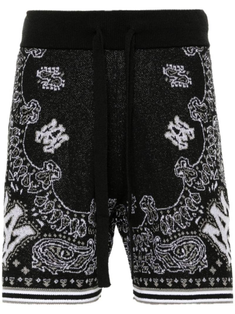 AMIRI bandana-jacquard knitted shorts - Black von AMIRI