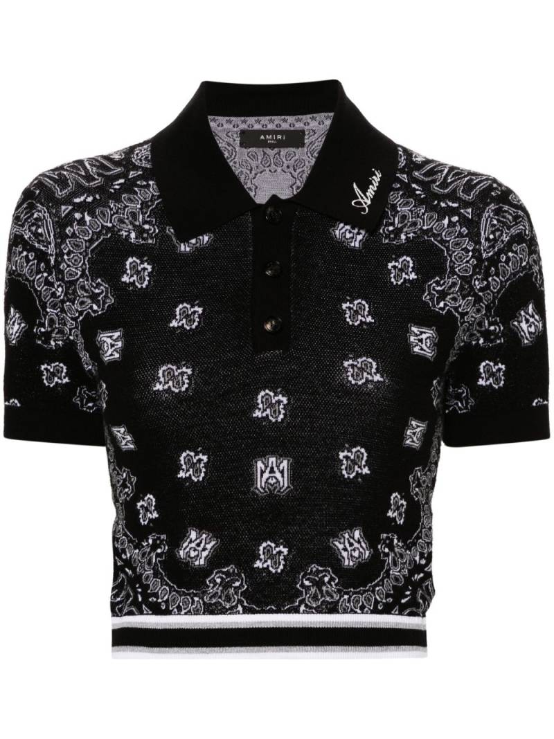 AMIRI bandana jacquard polo top - Black von AMIRI