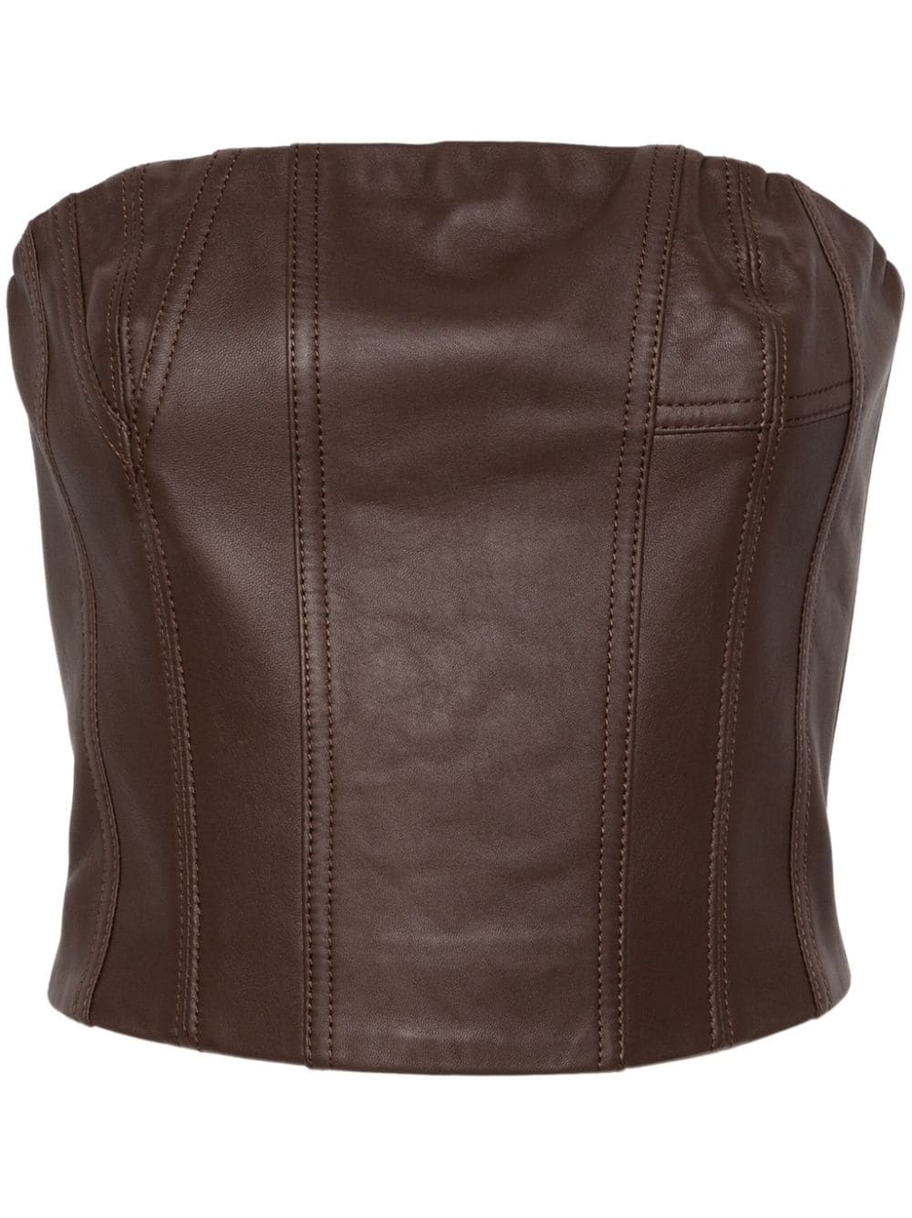 AMIRI bustier-style leather top - Brown von AMIRI