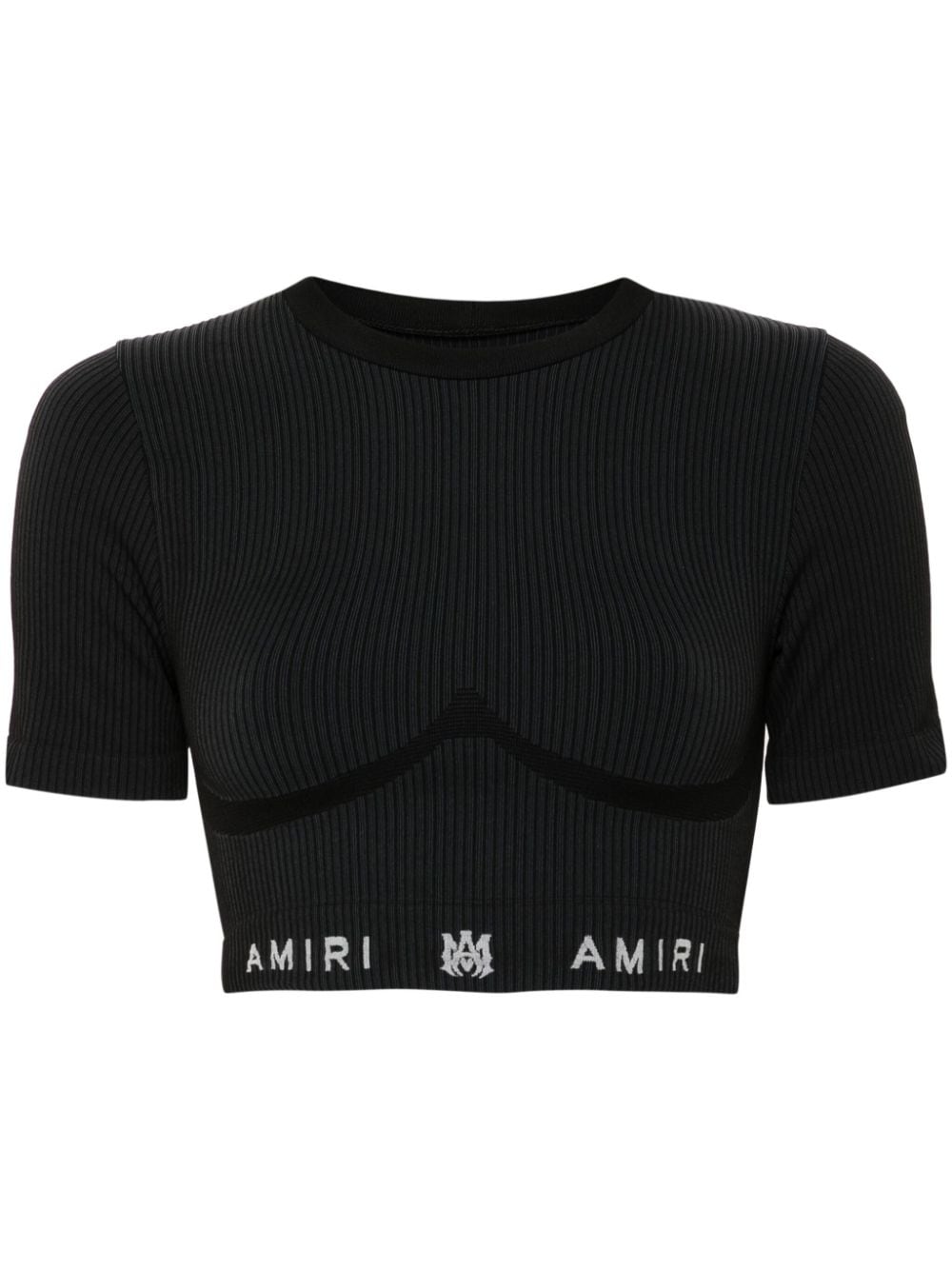 AMIRI cropped ribbed top - Black von AMIRI