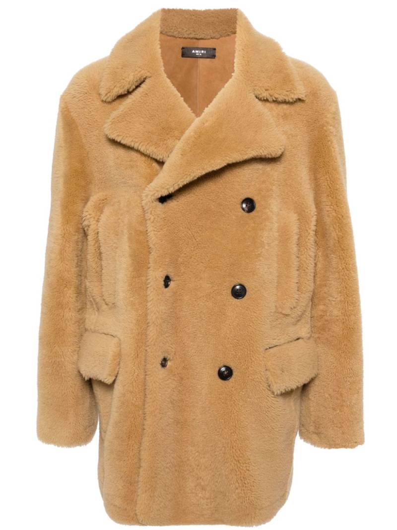 AMIRI double-breasted shearling coat - Brown von AMIRI