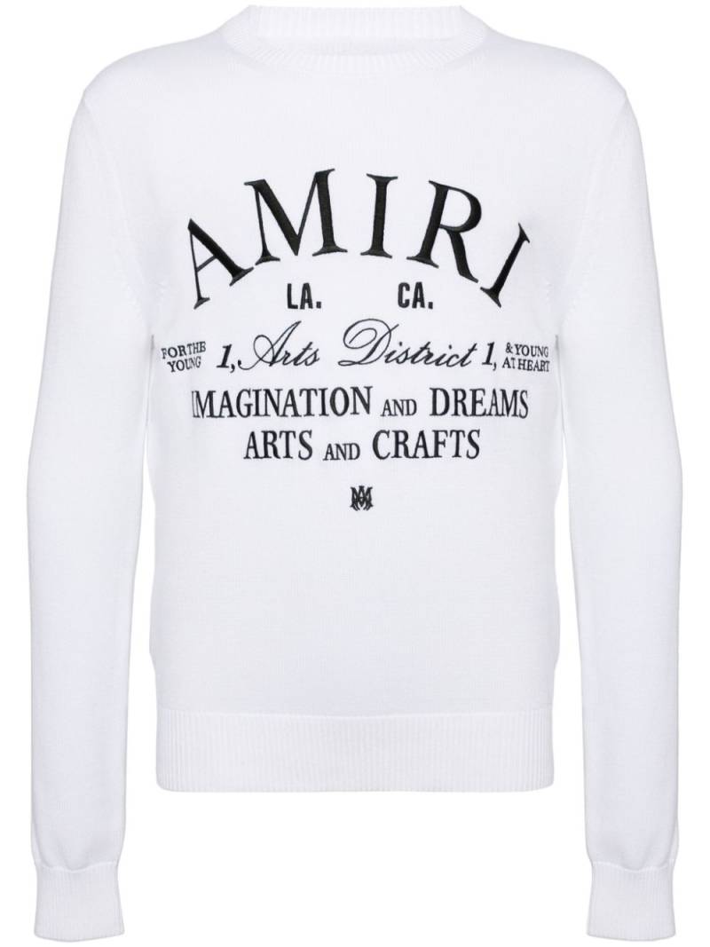 AMIRI logo-embroidered cotton sweater - White von AMIRI