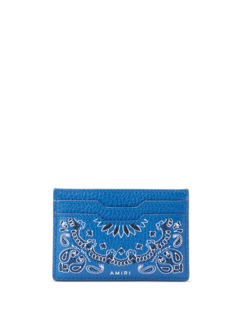 AMIRI embroidered bandana-motif cardholder - Blue von AMIRI