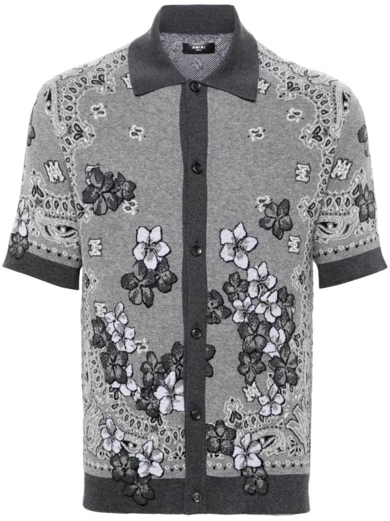 AMIRI floral-jacquard knitted shirt - Grey von AMIRI