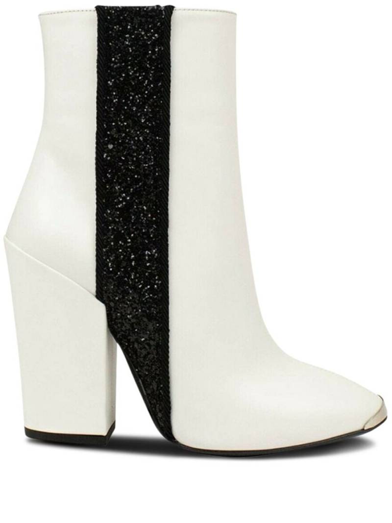 AMIRI glitter-stripe leather boots - White von AMIRI